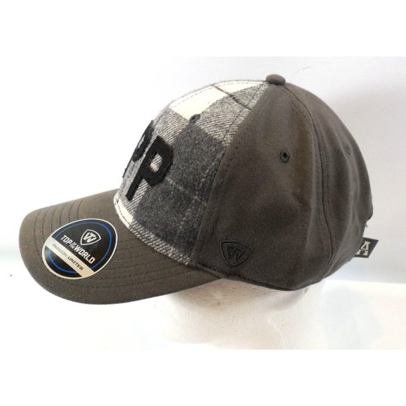 Top Of The World APP Hat Cap Black Gray Plaid - Picture 6 of 6